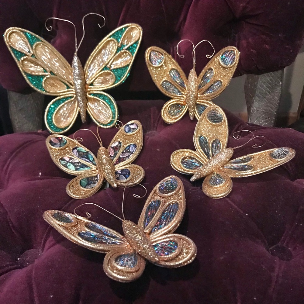 Gump’s vintage butterfly decorations with clips